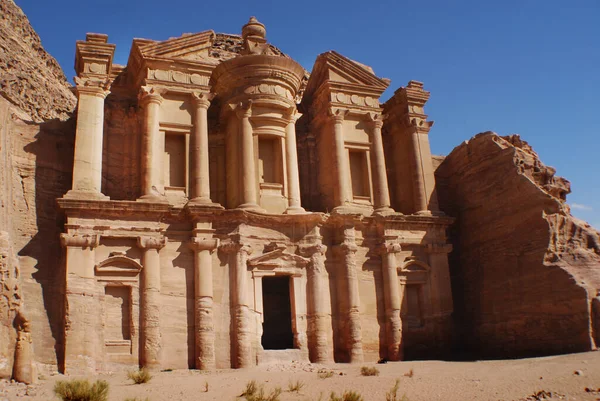 Petra Jordan 2008 Deir Deir Monastery Monumental Building Carved Out — Stock Photo, Image