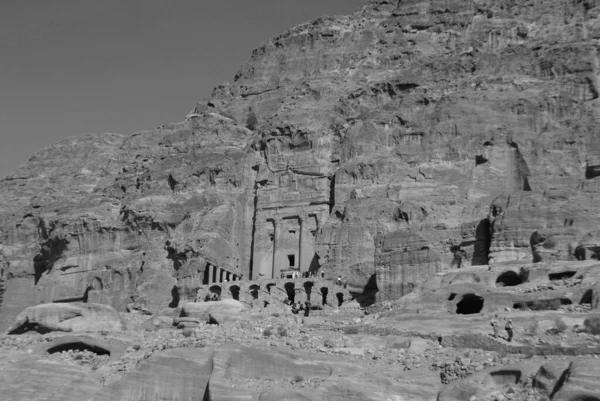 Jordania Petra Widok Grobowców Starożytnej Petry Jordanii — Zdjęcie stockowe