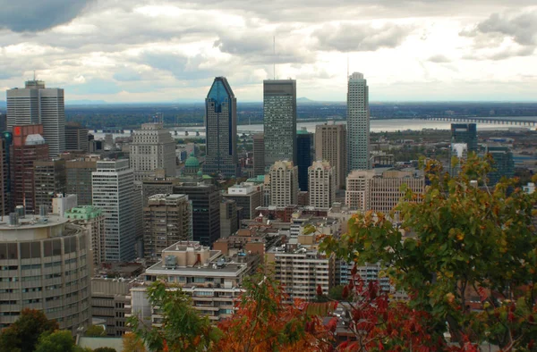 Vista Aérea Del Centro Montreal Octubre 2010 Centro Montreal Distrito — Foto de Stock