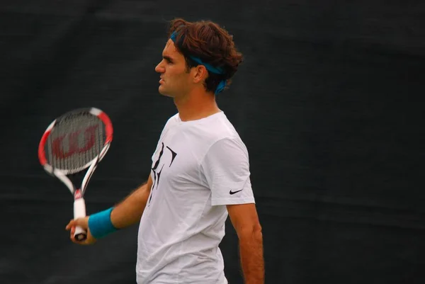 Montreal Αυγουστου Roger Federer Στο Γήπεδο Του Μόντρεαλ Rogers Cup — Φωτογραφία Αρχείου