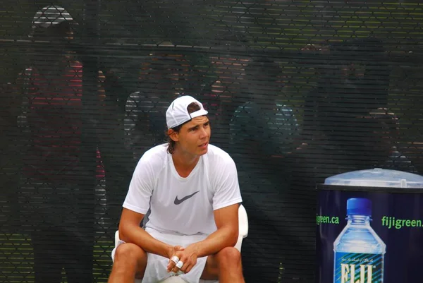 Montréal Août Raphael Nadal Sur Terrain Entraînement Coupe Rogers Montréal — Photo