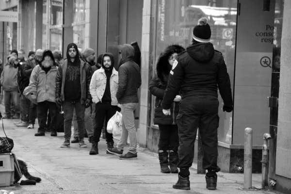 Montreal Quebec Cacada 2020 Socialarbetare För Covid Test Screening Walk — Stockfoto