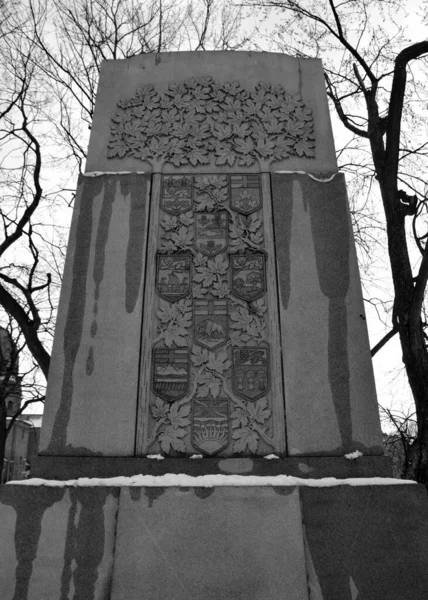 Estatua Mármol Ciudad Invierno — Foto de Stock