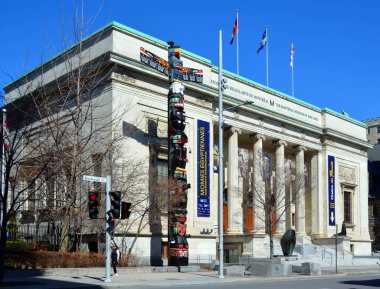 MONTREAL QUEBEC CANADA - 04 07 2020: Montreal Güzel Sanatlar Müzesi (MMFA) Michal ve Renata Hornstein Pavyonu Montreal 'in en büyük müzesidir ve Kanada' nın en önde gelen müzelerindendir.