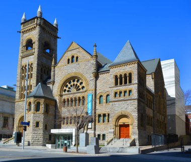 Montreal QUEBEC CANADA - 04 23 2020: Montreal Güzel Sanatlar Müzesi (MMFA) Claire ve Marc Bourgie Pavyonu Montreal 'in en büyük müzesidir.