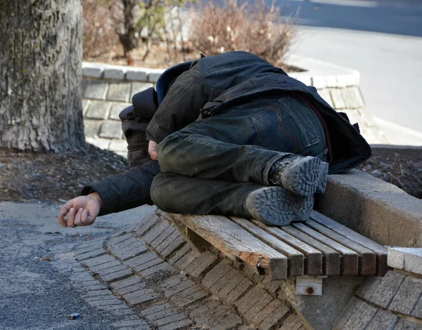 Montreal Canada 2020 Las Personas Sin Hogar Parque Aunque Las — Foto de Stock