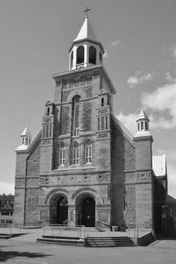 MONTREAL QUEBEC CANADA - 04 16 2020: Saint-Leonard-de-Port-Maurice Kilisesi Nisan 1886 'da kuruldu ve 5 Mart 1915' te Saint-Leonard-de-Port-Maurice kenti oldu.. 