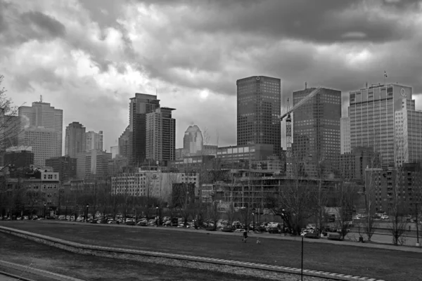 Монреаль Канада 2020 View Downtown Montreal Cloudy Sky Central Business — стоковое фото