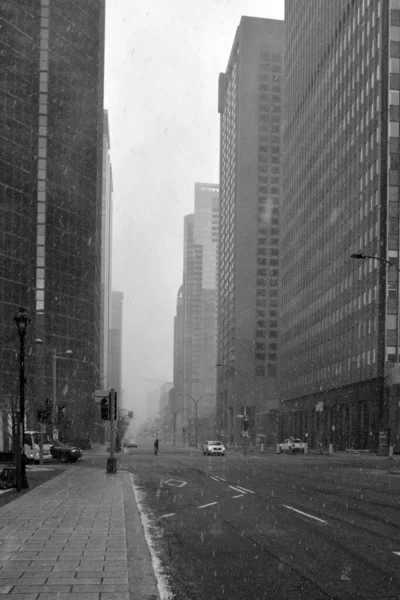 Montreal Quebec Canada 2020 Downtown Montreal Street Almost Empty Non — Stock Photo, Image