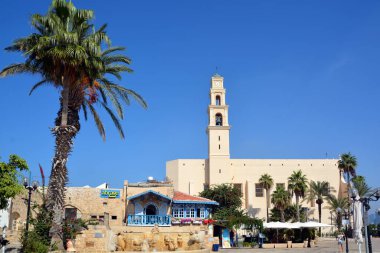 JAFFA ISRAEL - 05: 11 16: Aziz Peter Kilisesi Jaffa 'da bir Fransisken Kilisesi. Kilise 1654 yılında I. Frederick tarafından inşa edildi ve Fransa Kralı 16. Louis tarafından restore edildi.