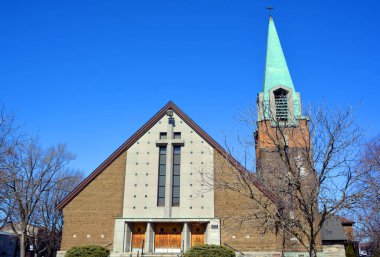MONTREAL QUEBEC CANADA - 04 16 2020: St. Albert-le-Grand topluluğu Dominikliler tarafından yönetilen bir topluluk değil, sadece Dominiklilerin yaşadığı evler..