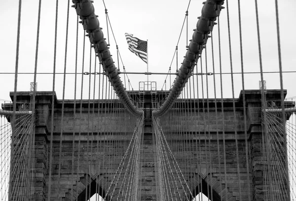 Brooklyn Bridge Een Van Oudste Hangbruggen Verenigde Staten Het Voltooid — Stockfoto