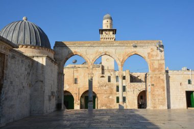 JERUSALEM ISRAEL - 26 10 16: El Aksa Camii, El Aksa ve Bayt el Mukaddas olarak da bilinir, Sünni İslam 'ın üçüncü kutsal mekanıdır..