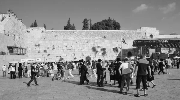 Jerusalem Israel Judeus Hasídicos Rezam Muro Ocidental Muro Das Lamentações — Fotografia de Stock