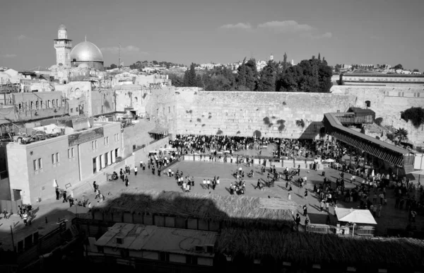 Jerusalem Israel Yahudi Hasidik Duası Bir Batı Duvarı Ağlama Duvarı — Stok fotoğraf