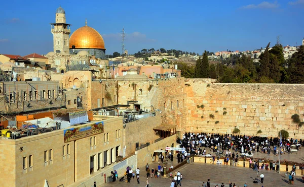 Jerusalem Israel Judeus Hasídicos Rezam Muro Ocidental Muro Das Lamentações — Fotografia de Stock