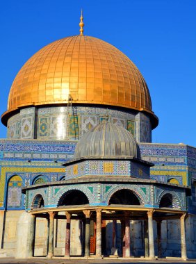JERUSALEM ISRAEL - 23 10 16: tapınak dağı olarak bilinen Kudüs 'ün Kudüs' teki asil mabedi, dünyanın en önemli dini yerlerinden biridir..