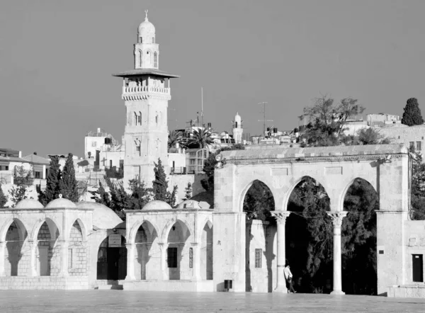 Jerusalem Israel Ashrafiyya Länsi Pohjoispuolella Terassi Temppelivuoren Ympäröivät Rakennukset Lähinnä — kuvapankkivalokuva