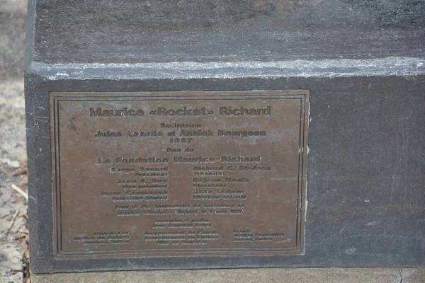 Montreal Canada 2020 Het Standbeeld Van Maurice Rocket Richard Een — Stockfoto