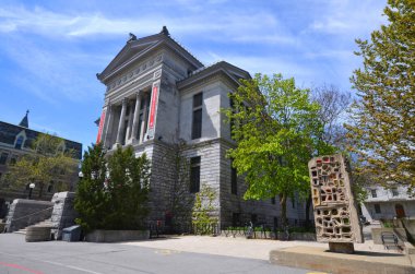 MONTREAL QUEBEC CANADA - 05 20 2020: Redpath Museum is a museum of natural history belonging to McGill University. It was built in 1882 as a gift from the sugar baron Peter Redpath