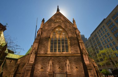 MONTREAL CANADA - 05 07 2020: Rear side of the Montreal Anglican Christ Church Cathedra