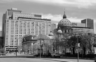 MONTREAL QUEBEC CANADA - 05 20 2020: The Cathedral-Basilica of Mary, Queen of the World in Montreal, Quebec, Canada, is the seat of the Roman Catholic archdiocese of Montreal.