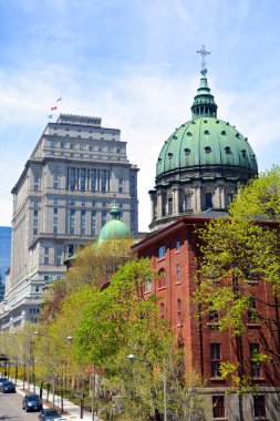 MONTREAL QUEBEC CANADA - 05 20 2020: The Cathedral-Basilica of Mary, Queen of the World in Montreal, Quebec, Canada, is the seat of the Roman Catholic archdiocese of Montreal.