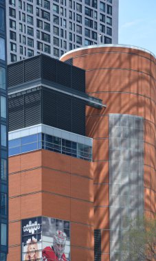 Montreal, Kanada - 04 01 2020: Bell Center, Montreal Kanadalılarının evi. Kanadalılar Stanley Kupası 'nı diğer şubelerden daha fazla kazandılar. 24 şampiyonluk kazandılar.. 