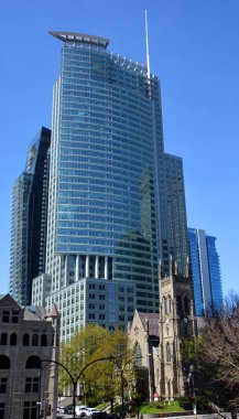 MONTREAL CANADA - 05 20 2020: Old and downtown Montreal is the central business district of Montreal, Quebec, Canada. 