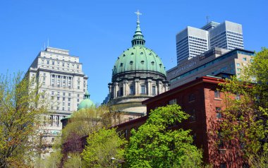 MONTREAL QUEBEC CANADA - 05 20 2020: The Cathedral-Basilica of Mary, Queen of the World in Montreal, Quebec, Canada, is the seat of the Roman Catholic archdiocese of Montreal.