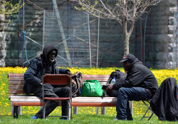 Montreal Quebec Canada 2020 Homelesses Park Though Estimates Range Anywhere — Stock fotografie