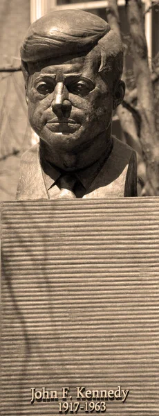 Montreal Canada 2020 Jfk Bronze Statue Monument Produced Paul Lancz — Stockfoto