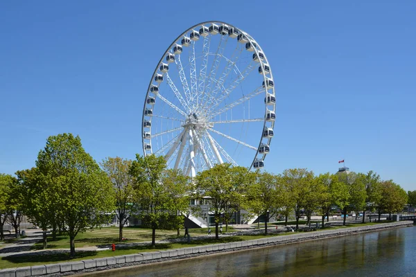 Montreal Canada Grande Roue Montreal Najwyższy Diabelski Młyn Kanadzie Pozwala — Zdjęcie stockowe