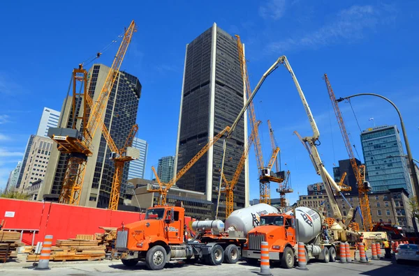 Montreal Quebec Canada 2020 Grands Chantiers Construction Montreal Rouverts Après — Photo