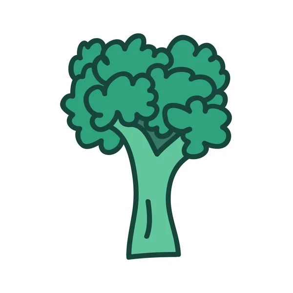 Green broccoli illustration, hand drawn style. Vector pattern — Stock Vector