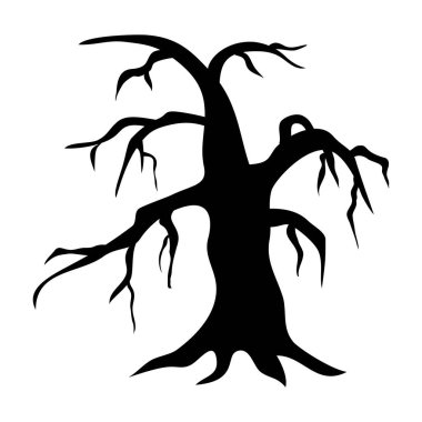 Çıplak ağaçlarının Silhouettes. Vektör çizim. Siyah ağaç ve w