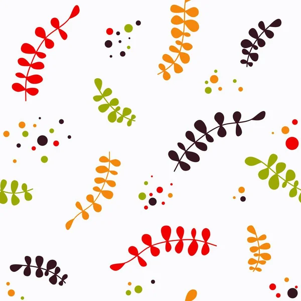 Patrón floral sin costura vectorial con hojas abstractas. Color vecto — Archivo Imágenes Vectoriales