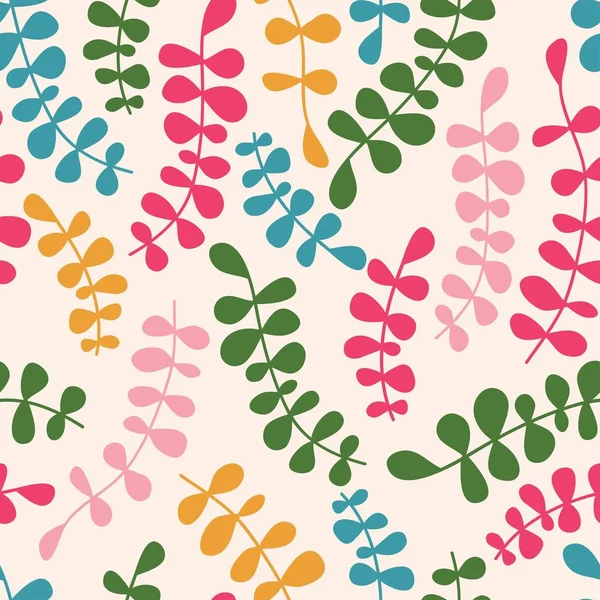Vector floral seamless pattern with abstract leaves. Color vecto — Stock Vector