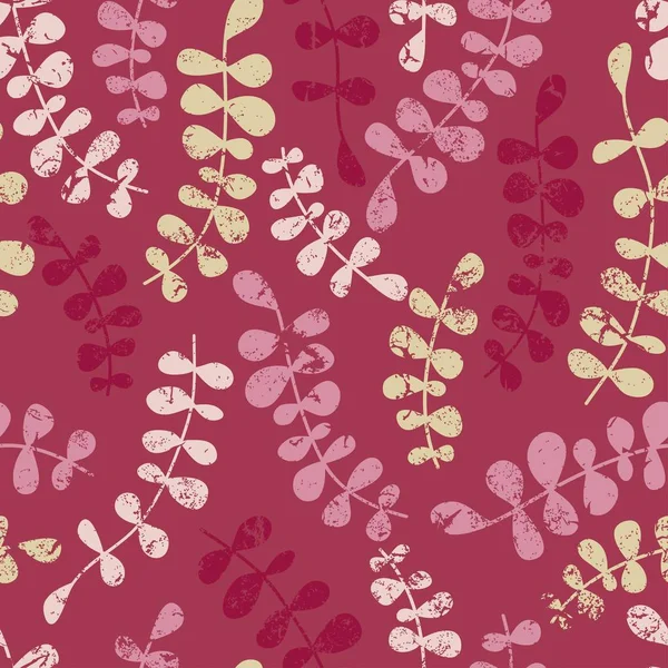 Vektorflorales nahtloses Muster mit abstrakten Blättern. Farbvecto — Stockvektor