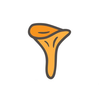 Soyut resim mantar. Cantharellus cibarius. Renk vektör simgesi