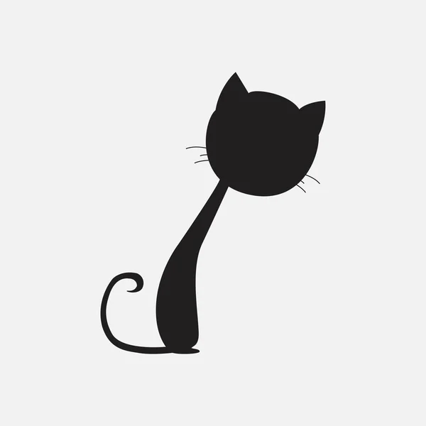Чорний силует кота. Ескіз . — стоковий вектор