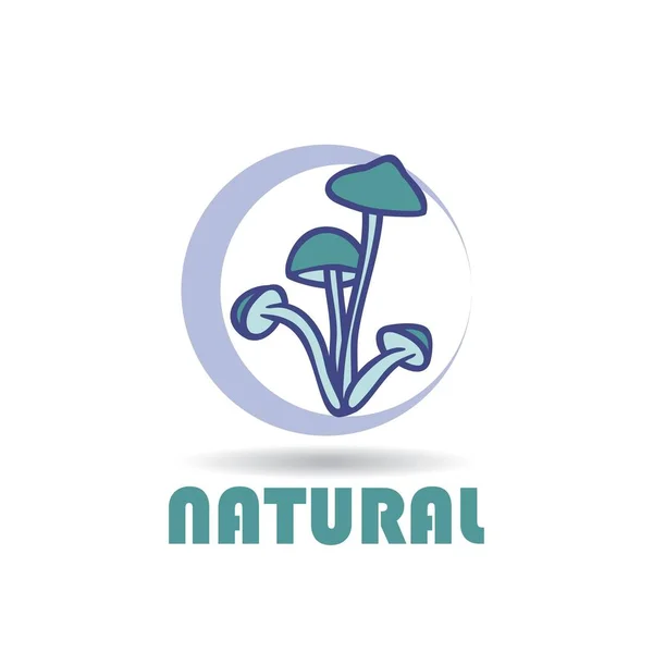 Logo abstrait pour entreprise. Des champignons. Icône vectorielle couleur — Image vectorielle