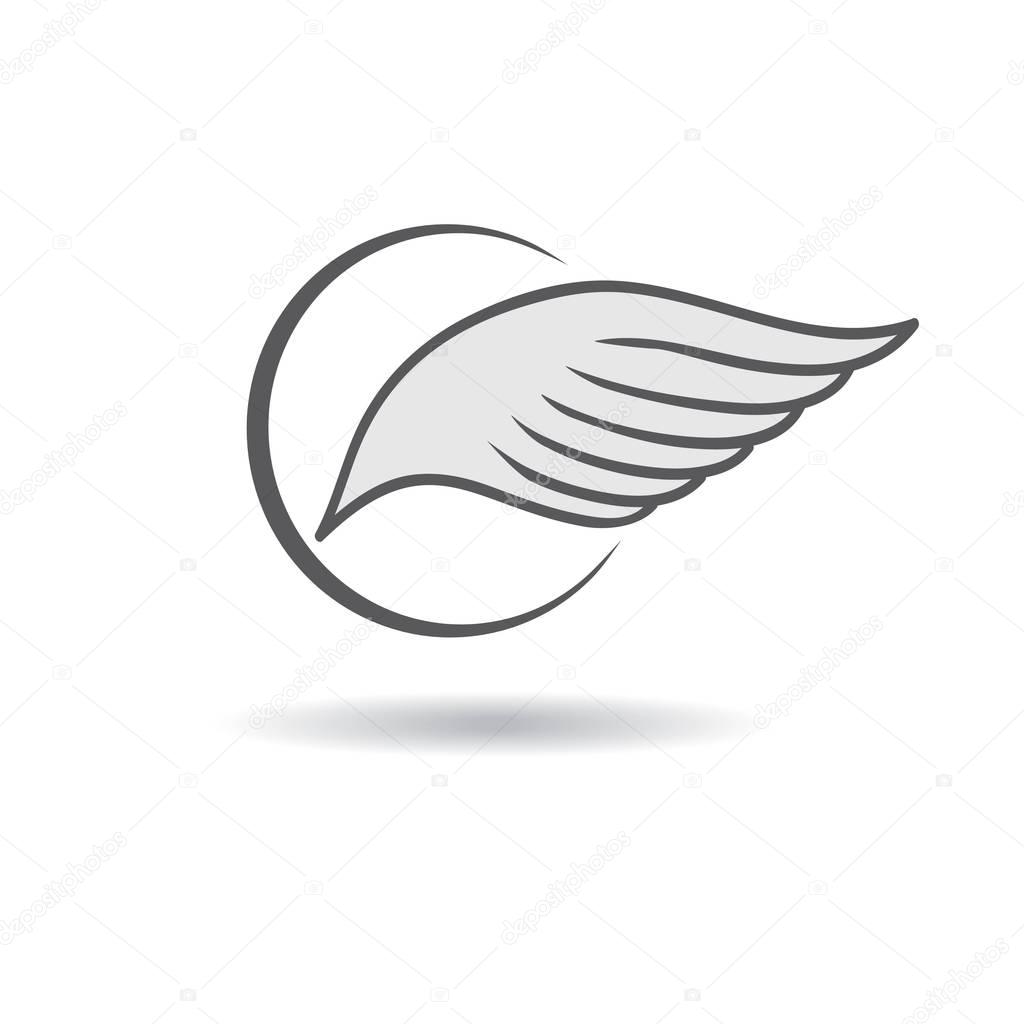 Abstract logo for business company. Wing. Vector icon.