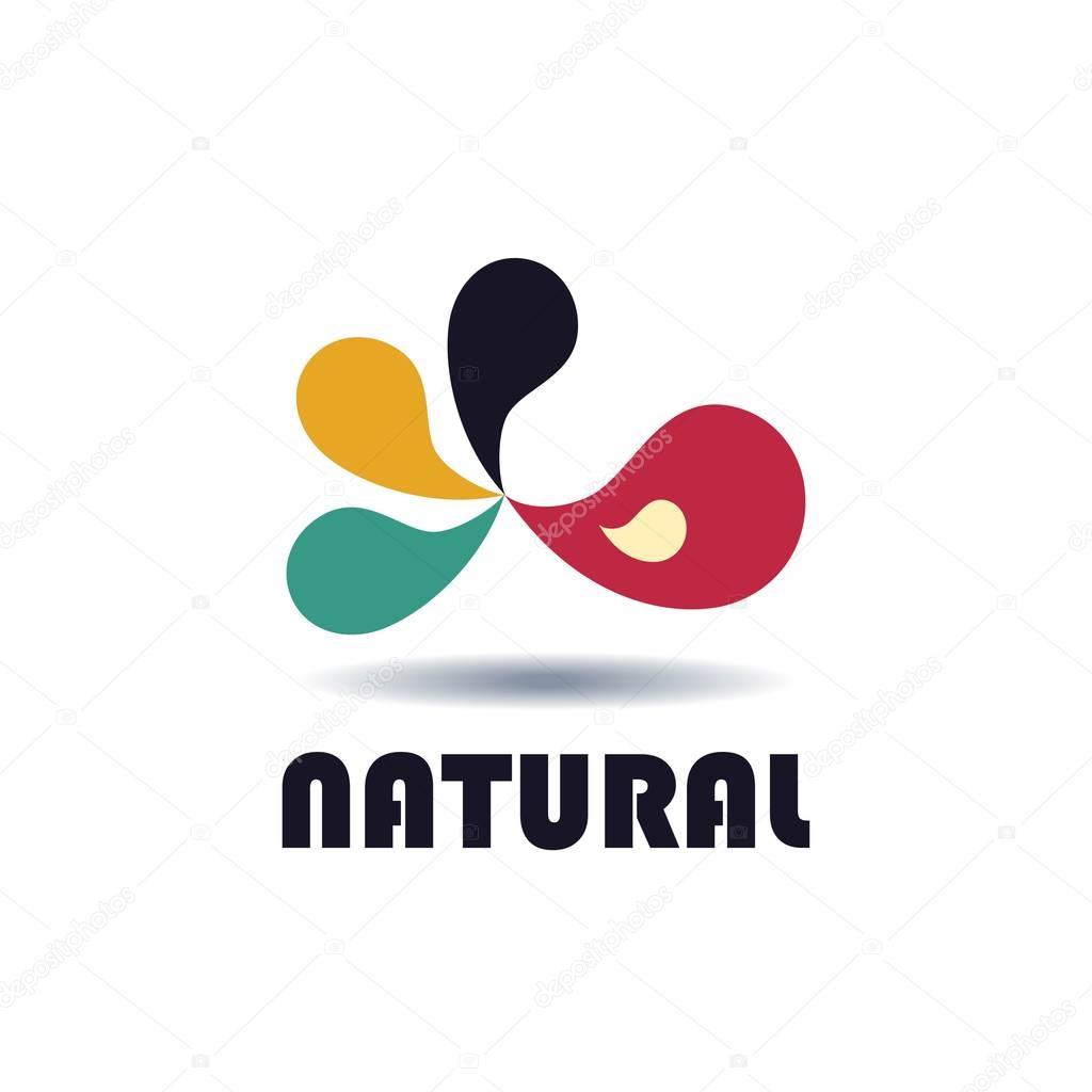 Abstract logo for business company. Natural. Color Vector icon. Bird