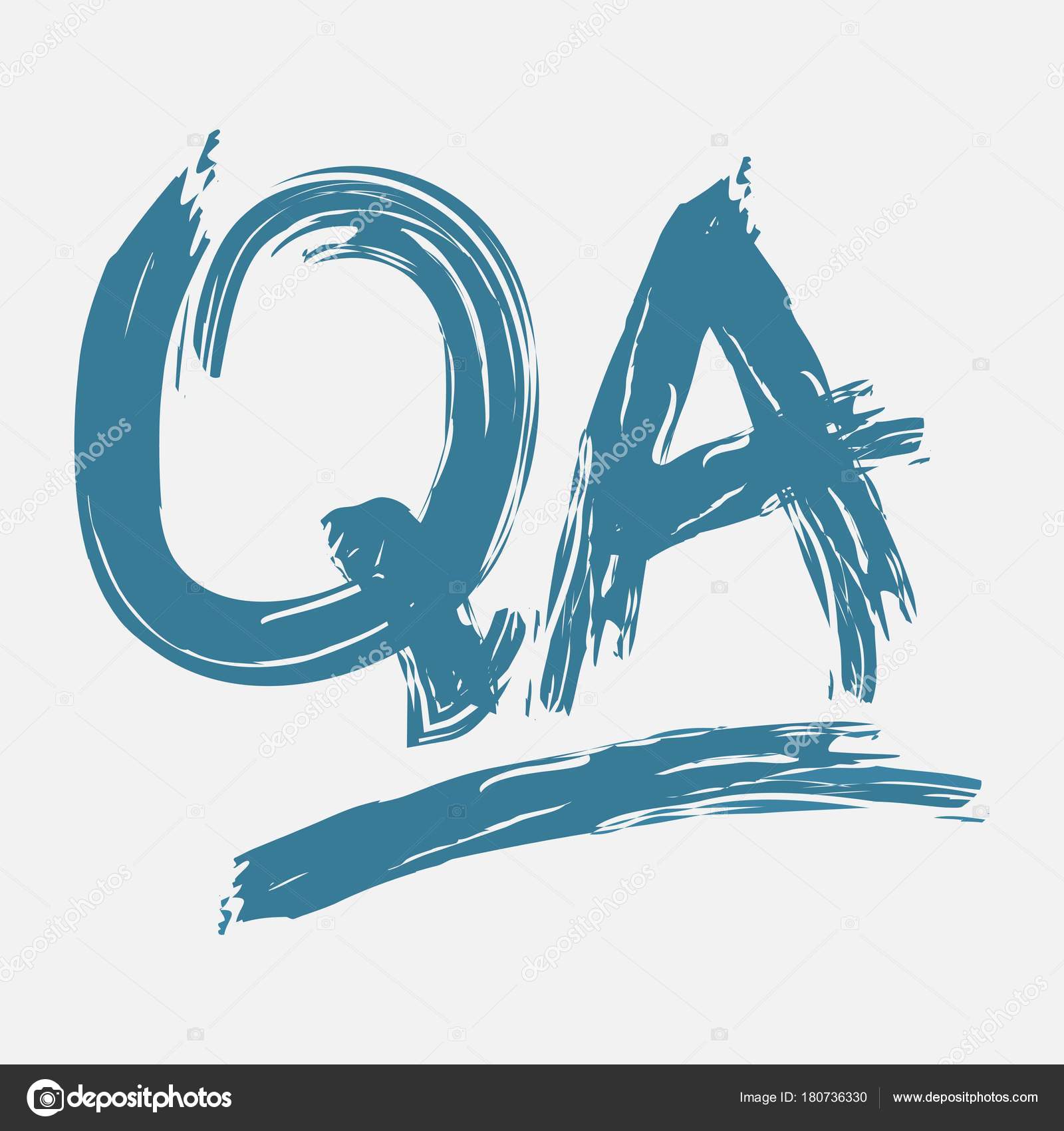 logo quality assurance qa testing smears with a brush vecto