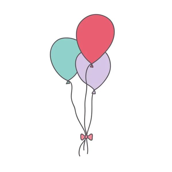 Trois Ballons Multicolores Dessin Vectoriel — Image vectorielle