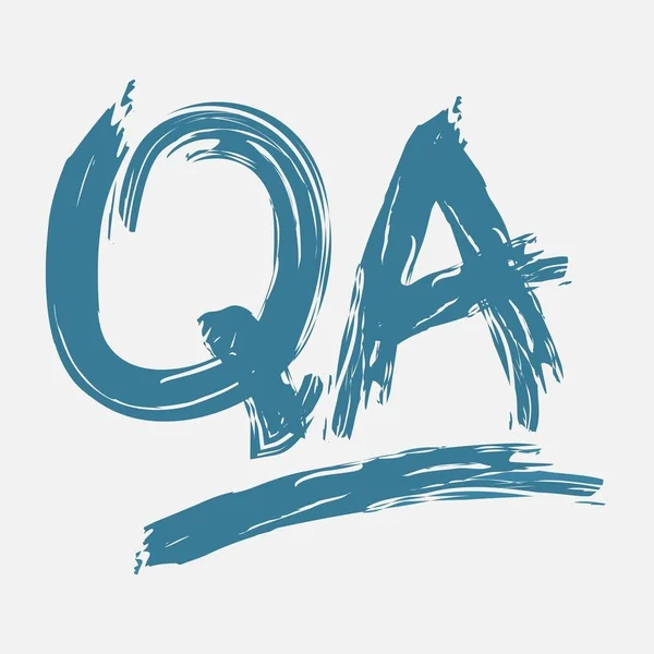 การประกันคุณภาพโลโก้ (QA) การทดสอบ ข้าวต้มด้วยแปรง วีโก้ — ภาพเวกเตอร์สต็อก