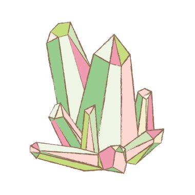 Soyut kristalleri. Kroki. Vektör çizim tasarımınız için.-