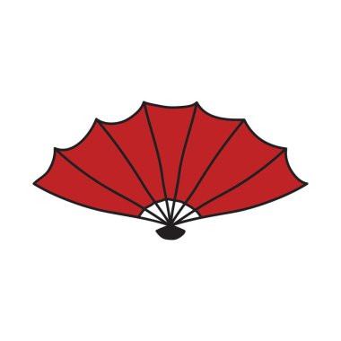 Doğu vantilatörünü aç. Tasarımınız için vektör illüstrasyonu. Çizim. 