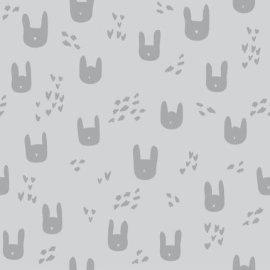 Komik karikatür tavşan ile seamless modeli. Vektör soyut hasta